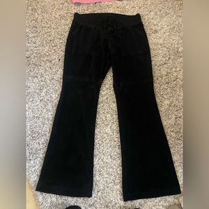 Velour Black Wide leg Pants.